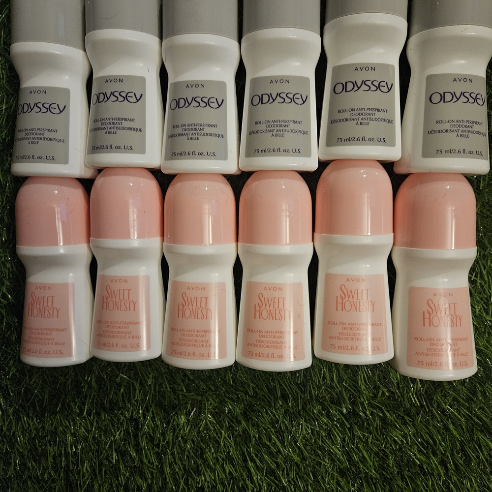 Avon Odyssey and Sweet Honesty Deodorant Collection - White and Pink 12 Pack